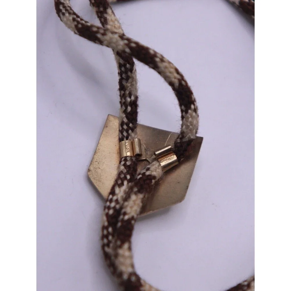 Vintage Hickok Bolo Tie Shield Halberd Axe Cross Crest Mid Century Western Cord